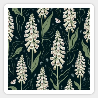 Foxgloves pattern dark Sticker